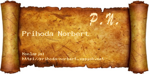 Prihoda Norbert névjegykártya